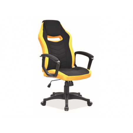 Fauteuil de gaming pivotant sur roulettes CAMARO - Jaune / Noir - H 106 x L 59 x P 49 cm