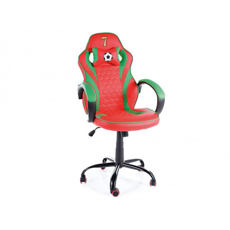 Fauteuil de gaming pivotant sur roulettes - Portugal - Rouge / Vert - H 109 x L 62 x P 48 cm