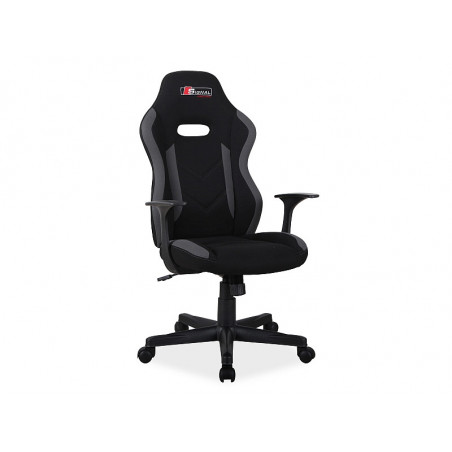 Fauteuil de gaming RAPID en tissu - Gris / Noir - H 109 x L 65 x P 47 cm