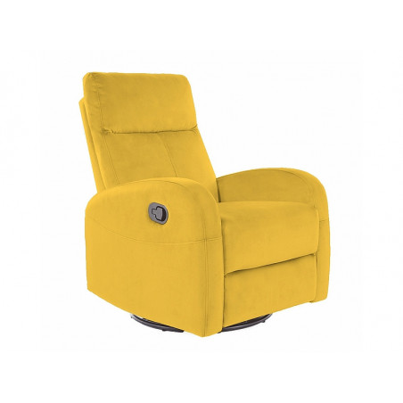 Fauteuil de relaxation en velours - Jaune - H 101 x L 72 x P 55 cm