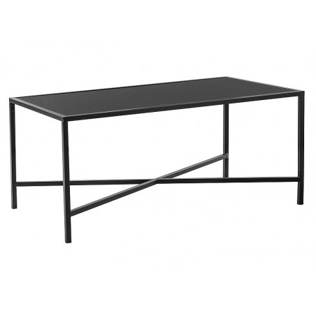 Table basse en verre et métal OSAKA - Noir - H 50 x L 100 x l 60 cm
