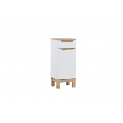 Meuble colonne avec panier à linge 35 cm Bali White - Salle de bain