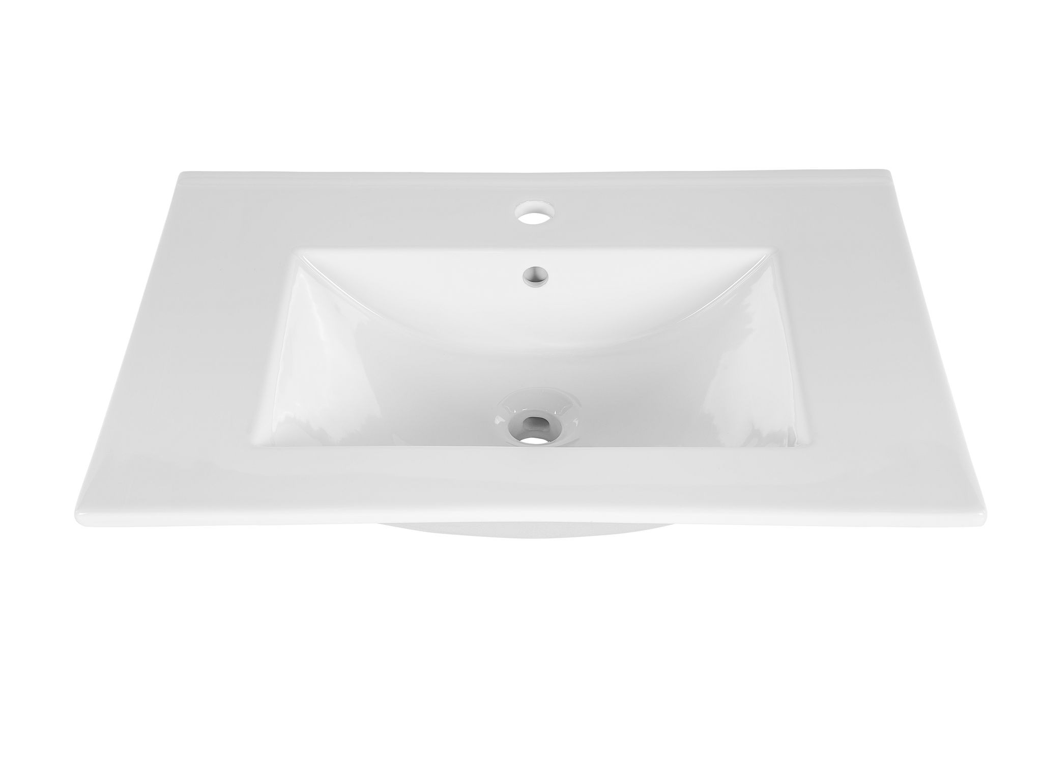 Meuble salle de bain avec vasque à poser KLASS Blanc et Bois - 100 x 50 cm