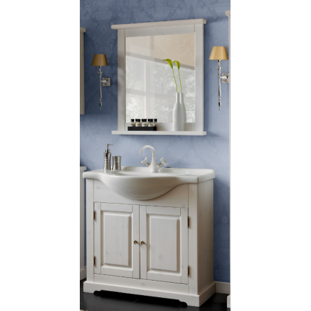 Ensemble meuble vasque + miroir - Bois - 85 cm - Sophie