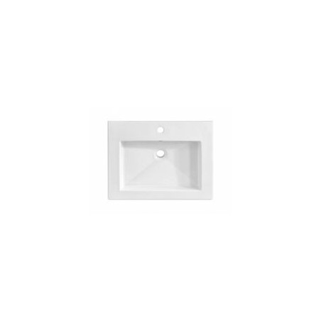 Vasque à encastrer en céramique - Blanc - L 61 x P 46 x H 14 cm