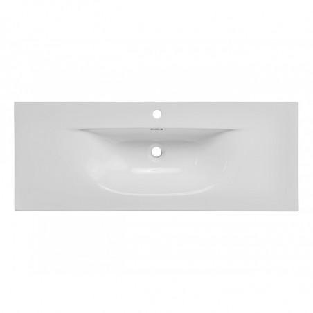 Vasque en céramique à encastrer - Blanc - L 121 x P 46 x H 17 cm