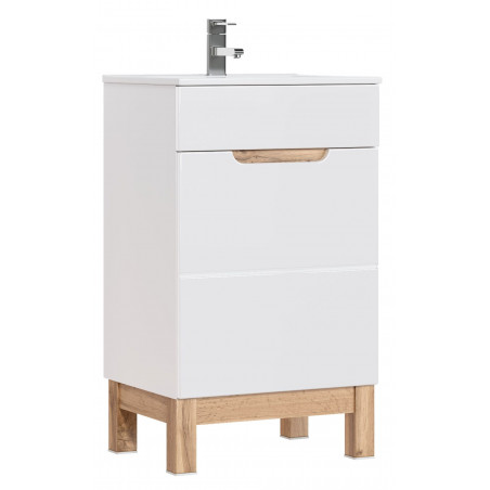 Meuble sous vasque - H 84 x l 50 x P 39 cm - Cintra White