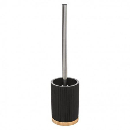 Brosse WC en polyrésine et bambou - Noir - H 38 cm