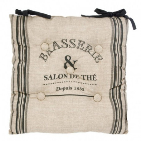 Galette de chaise - L 40 x l 40 cm - Bistrot - Noir