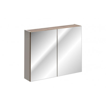 Cabinet miroir de salle de bain - Taupe - H 65 x L 80 x P 17 cm. - Rosario Taupe