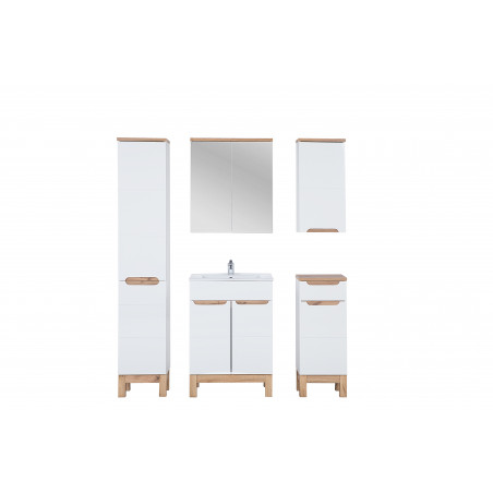 Ensemble complet de salle de bain avec meuble vasque 60 cm + 4 éléments - Cintra White