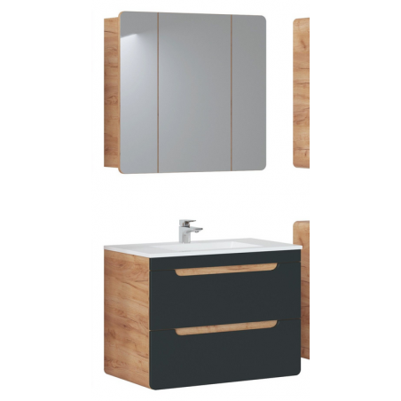 Ensemble meuble vasque + cabinet miroir - 80 cm - Archipel Cosmos