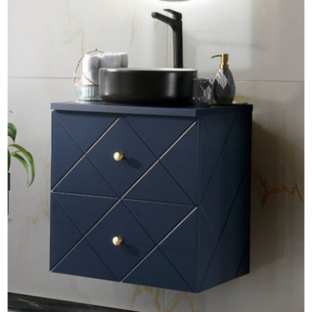 Ensemble salle de bain avec meuble vasque - 60 cm - Aurore Blue