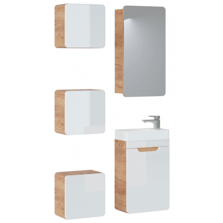 Ensemble salle de bain avec meuble vasque 40 x 20 cm + 4 éléments - Archipel White