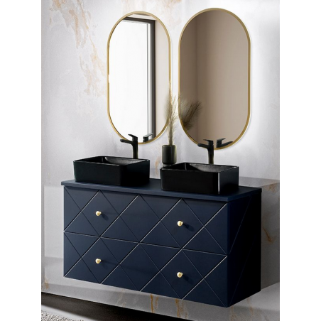 Ensemble salle de bain avec meuble vasque 120 cm + miroirs - Aurore Blue