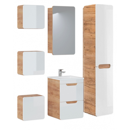 Ensemble salle de bain avec meuble vasque 40 x 40 cm + 5 éléments - Archipel White