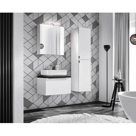 Ensemble salle de bain meuble vasque 60 cm + 2 éléments - Camille White