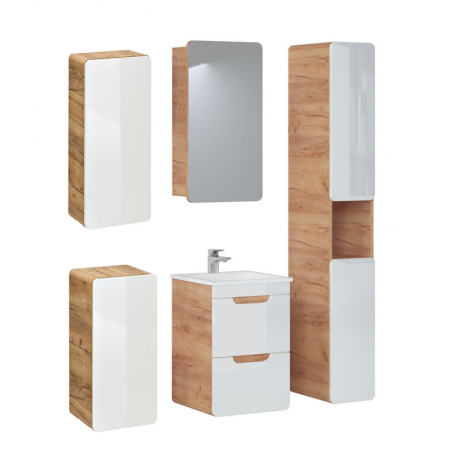 Ensemble salle de bain avec meuble vasque 40 x 40 cm + 4 éléments - Archipel White
