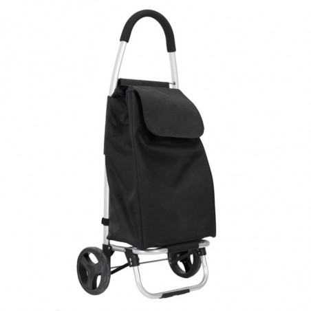 Chariot de courses pliable 39L - Noir - H 92 x l 34,5 x P 28 cm