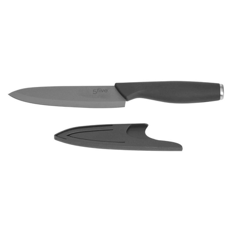 Couteau en céramique avec étui de protection - Noir - L 27,3 cm