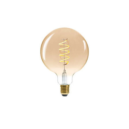 Ampoule LED avec filament torsade E27 - ambre - D 12,5 x H 17,5 cm