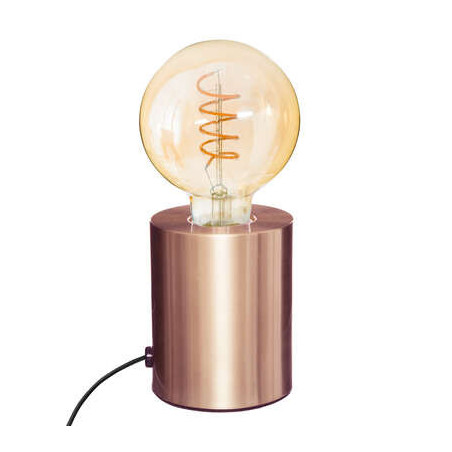 Lampe tube en métal + ampoule - Cuivré - D 9 x H 10,5 cm