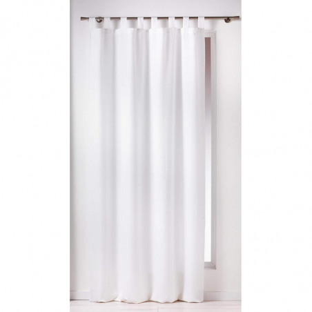 Rideau à passants en tissu - Blanc - 140 x 260 cm