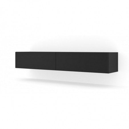 Meuble TV Bingo avec 2 portes - Noir mat - L 180 x P 40 x H 30 cm