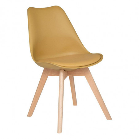 Chaise Baya en bois et plastique - Jaune - L 52,5 x P 48 x H 82 cm