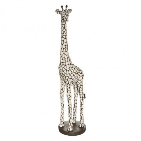 Statue de girafe en résine - Blanc et Noir - H 89 cm