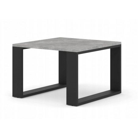Table basse Luca en bois - Gris et noir - L 60 x P 60 x H 40 cm