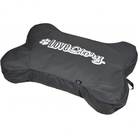 Coussin déhoussable en forme d'os pour animaux - Gris - L 100 x l 70 cm
