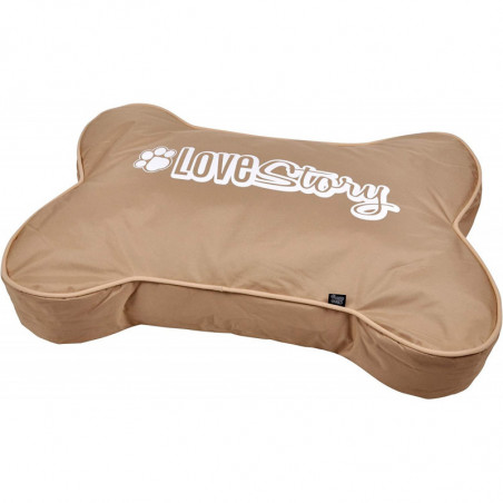 Coussin déhoussable en forme d'os pour animaux - Taupe - L 100 x l 70 cm