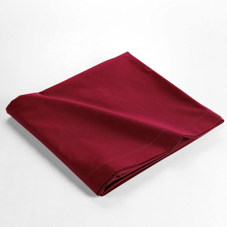 Drap plat en coton bio "Biolina" - Bordeaux - 180 x 290 cm