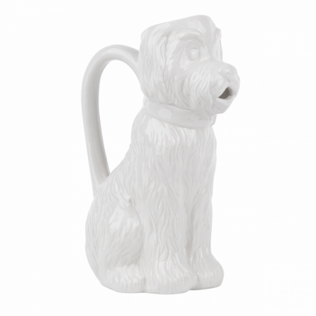 Carafe en porcelaine - 1 L - Chien - Blanc