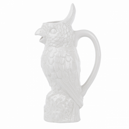 Carafe en porcelaine - 1 L - Oiseau - Blanc