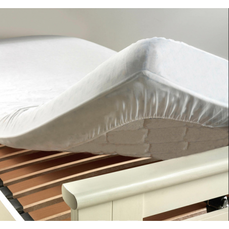 Protège matelas en éponge imperméable anti-acariens pour lit double - Blanc - 140 x 190 cm