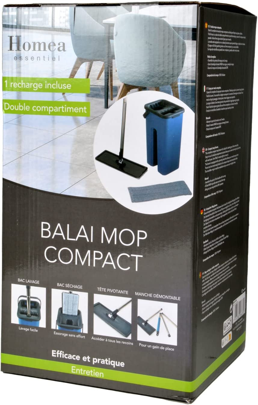 Smart Mop Compact - Set Balai avec Seau Essoreur 2 compartiments