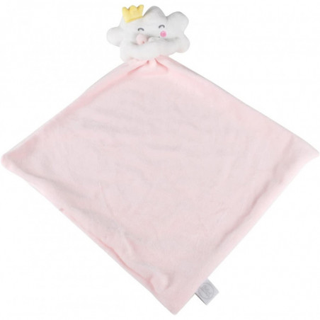 Peluche doudou nuage avec couverture en tissu tout doux - Rose - 33 x 33 cm