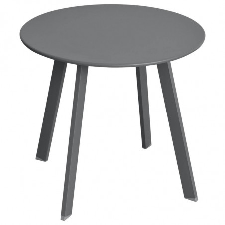 Table d'appoint ronde en acier - Gris - D 50 x H 45 cm - Gamme Saona