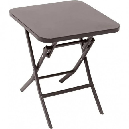 Table d'appoint carré pliante en acier - Tonka - 40 x 40 x H 45 cm - Gamme Greensboro