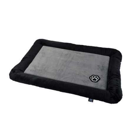 Coussin rectangle en velours - Gris et noir - L 90 x l 60 cm - Gamme Patchy