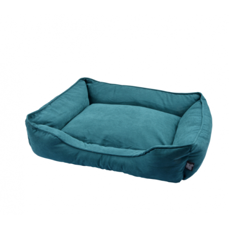 Panier rectangle en microfibre pour animaux - Bleu canard - L 73 x l 60 cm - Gamme Softy