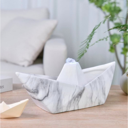 Fontaine Cristal Line Sailing Origami avec LED - Blanc - L 34 x H 21 cm