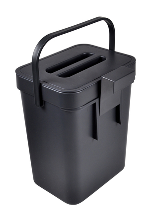 Poubelle de compost accrochable et repositionnable en plastique - 5L -  Taupe - L 18 x l 14 x H 24 cm