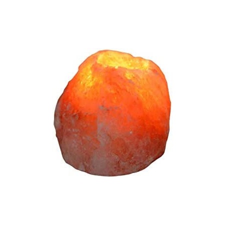 Bougeoir en cristal de sel d\'Himalaya - Orange - H 8 à 12 cm