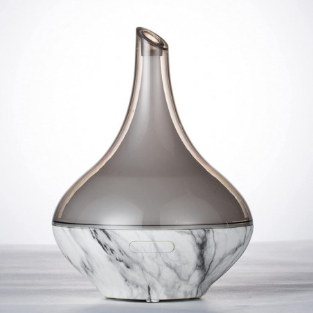 Diffuseur de parfum ultrasonic Hestia - Blanc effet marbre - H 21,5 cm