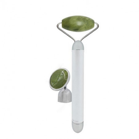 Masseur électrique facial en avanturine - Vert - L 16 cm