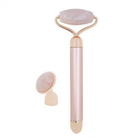 Masseur électrique facial en quartz - Rose - L 16 cm