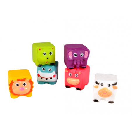 Set de 6 blocs à empiler animaux pour le bain - Multicolore